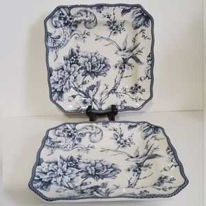222 Fifth Adelaide Fine China Square Plate, set of two